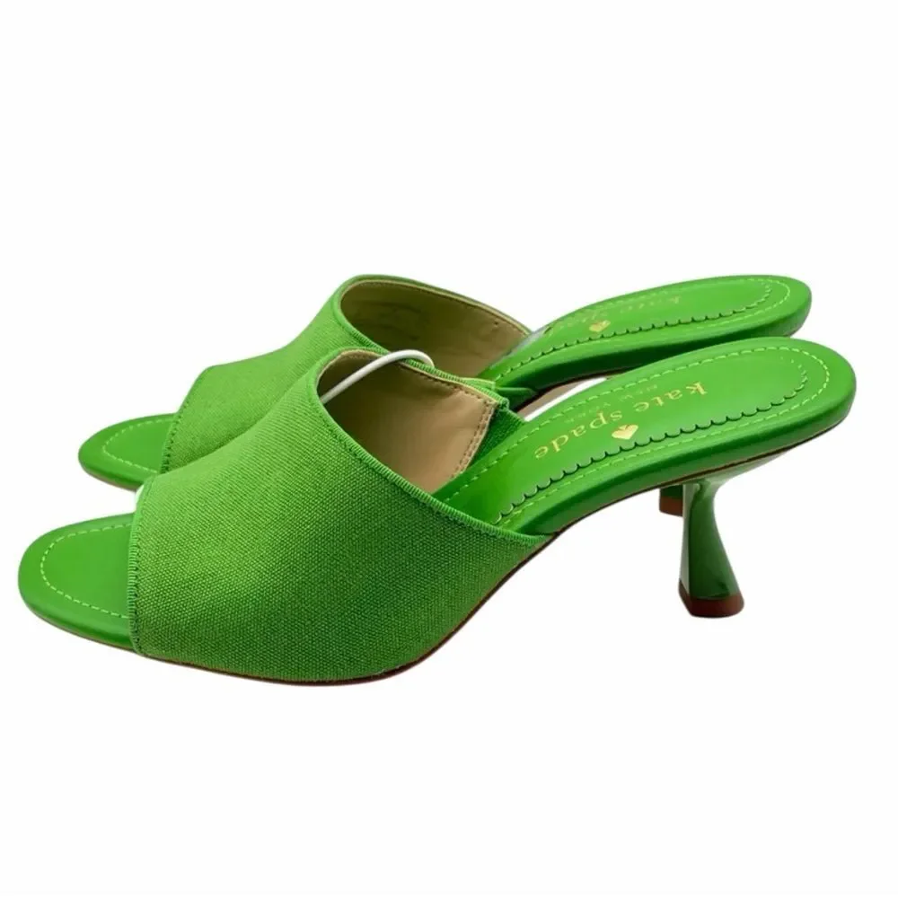 Kate Spade Marigold Elegant Green Heels Mules Size 7B NWOT
